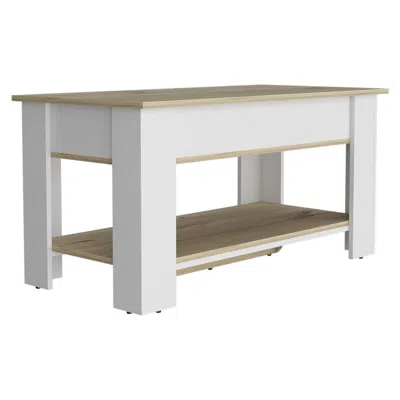 Depot E-shop Saturn Storage Table, One Flexible Table Shelf, Four Legs, Low Shelf, Internal Storage-