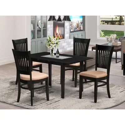 East West Furniture Dining Table- Dining Chairs, Nfva5-blk-c