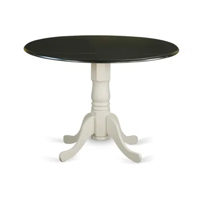 East West Furniture Dining Table Black & Linen White, Dlt-blw-tp