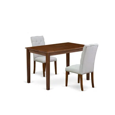 East West Furniture 3 Piece Dinette Set For Small Spaces Contains A Rectangle Dining Table