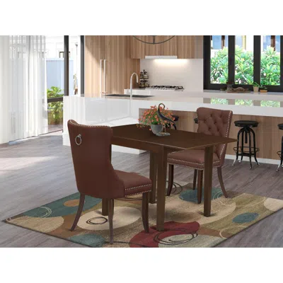 East West Furniture 3 Piece Dining Table Set