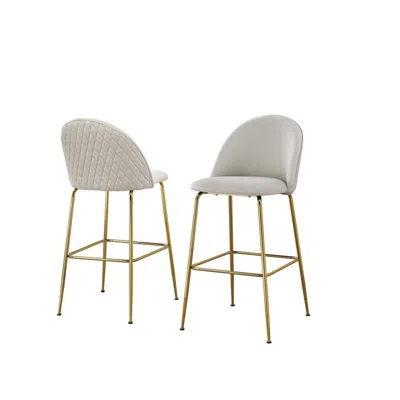 Best Quality Furniture Cream Barstool With A Gold Base