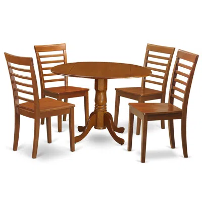 East West Furniture 5 Pc Kitchen Table Set-small Table And 4 Dinette Chairs