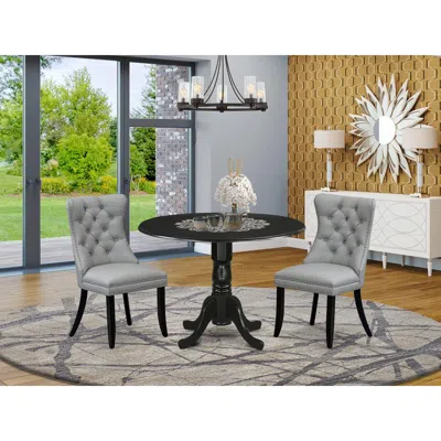 East West Furniture 3 Piece Kitchen Table & Chairs Set