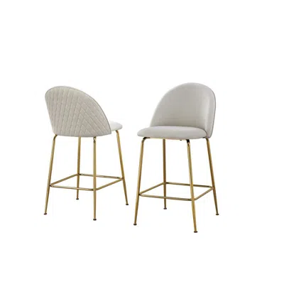 Best Quality Furniture Cream Counter Height Chairs (set Of 2)