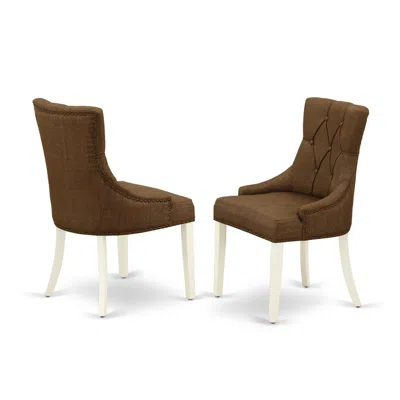 East West Furniture Dining Chair Linen White, Frp2t18