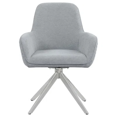 Coaster Abby Flare Arm Side Chair Light Grey And Chrome