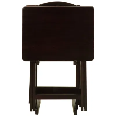 Casual Home 5pcs Tray Table Set-espresso