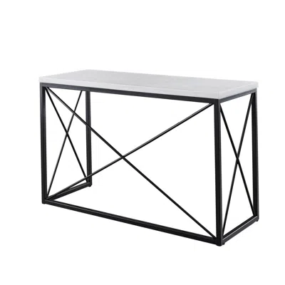 Steve Silver Skyler White Marble Top Rectangle Sofa Table