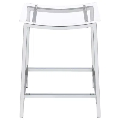 Coaster Jovani Acrylic Backless Counter Height Bar Stools Clear And Chrome (set Of 2)