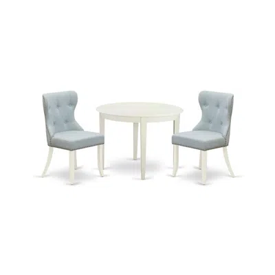 East West Furniture East-west Furniture Bosi3-whi-15 - A Kitchen Table Set Of 2 Wonderful Kitchen Chairs With Linen Fabr