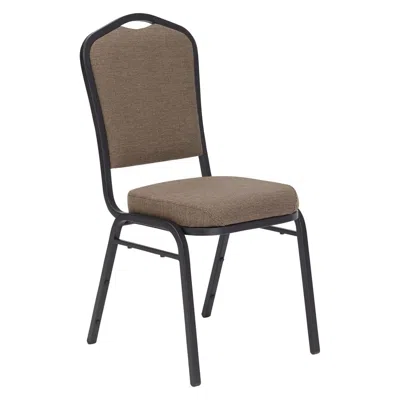 National Public Seating Nps 9300 Series Deluxe Fabric Upholstered Stack Chair, Natural Taupe Seat/black Sandtex Frame