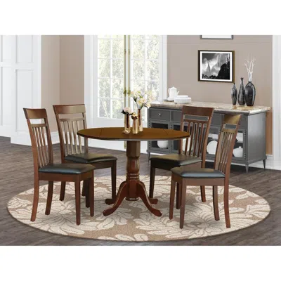 East West Furniture 5 Pc Kitchen Table Set-small Table-plus 4 Kitchen Chairs