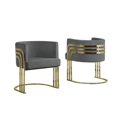 Best Quality Furniture Velvet Barrel Chair, Gold Base