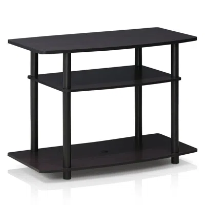 Furinno 13192dwn Turn-n-tube No Tools 3-tier Tv Stands, Dark Walnut