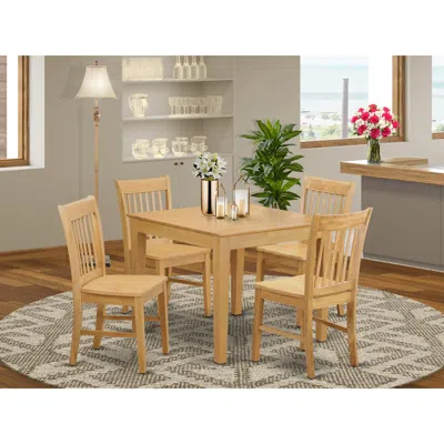 East West Furniture 5 Pc Kitchen Table - Square Table And 4 Kitchen Dining Chairs