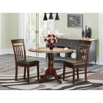 East West Furniture 3 Pc Kitchen Nook Dining Set-drop Leaf Table And 2 Dining Chairs