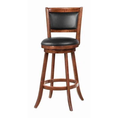 Coaster Co. Of America Broxton Upholstered Swivel Bar Stools Chestnut And Black (set Of 2)