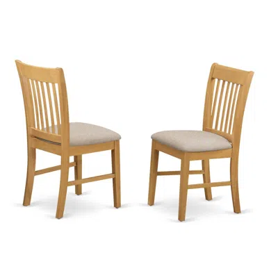 East West Furniture Nfc-oak-c Norfolk Kitchen Dining Chair With Cushion Seat -oak Finish.