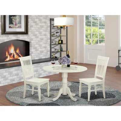 East West Furniture 3 Pc Dining Room Set For 2-kitchen Table And 2 Kitchen Dining Chairs