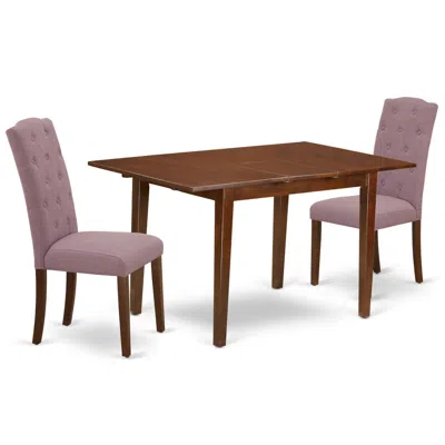 East West Furniture Dining Room Set Mahogany, Psce3-mah-10