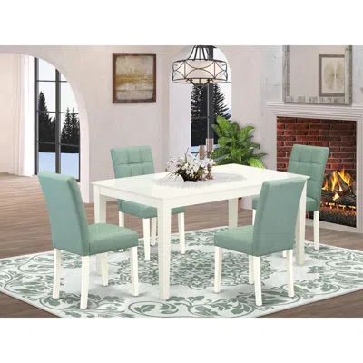 East West Furniture 5 Piece Dining Room Set Contain A Dinner Table