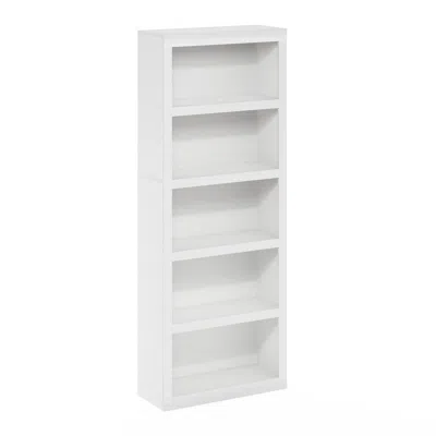 Furinno Rail 5-tier Open Shelf Bookcase, White