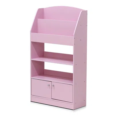 Furinno Kidkanac Magazine/bookshelf With Toy Storage Cabinet, Pink