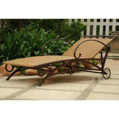 International Caravan Valencia Resin Wicker/steel Multi Position Single Chaise Lounge