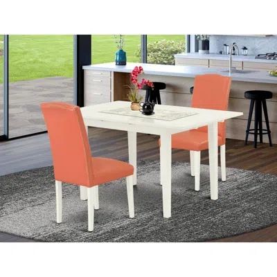 EAST WEST FURNITURE DINING TABLE- PARSON CHAIRS, NOEN3-LWH-78 