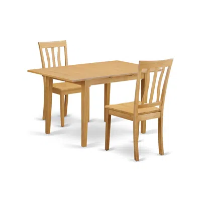 East West Furniture 3 Pc Dinette Table Set - Kitchen Dinette Table And 2 Dining Chairs