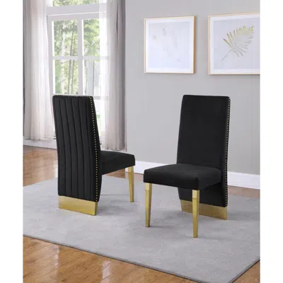 Best Quality Furniture Tufted Velvet Upholstered Side Chair, 4 Colors To Choose (set Of 2) - Black