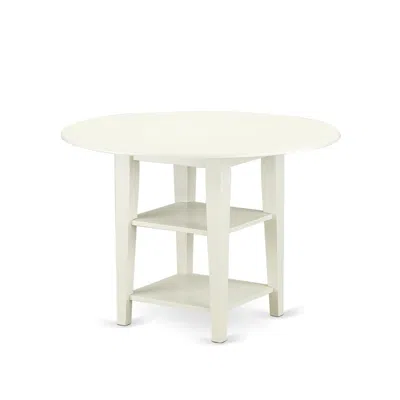 East West Furniture Dining Table Linen White, Sut-lwh-t