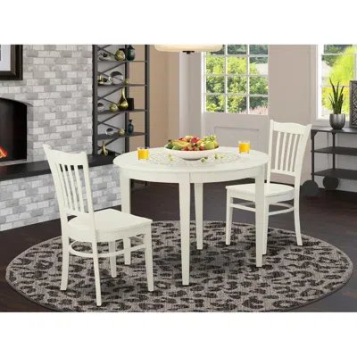 East West Furniture 3 Pc Dinette Table Set For 2-kitchen Table And 2 Dining Chairs
