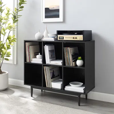 Crosley Furniture Liam 6 Cube Bookcase Black