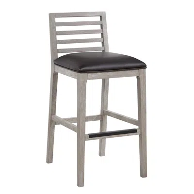 American Woodcrafters Siri 30" Wood Stool - Driftwood Grey