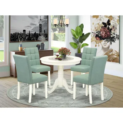 East West Furniture 5 Piece Dinner Table Set Contain A Wooden Table