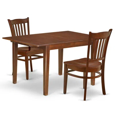 East West Furniture Dining Room Set Mahogany, Mlgr3-mah-w