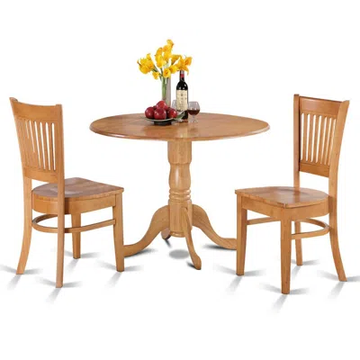 East West Furniture 3 Pc Kitchen Nook Dining Set-small Table And 2 Dinette Chairs Chairs