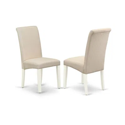 East West Furniture Dining Chair Linen White, Bap2t01