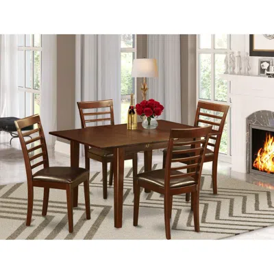East West Furniture 5 Pc Kitchen Dinette Set-small Dining Tables And 4 Dining Chairs