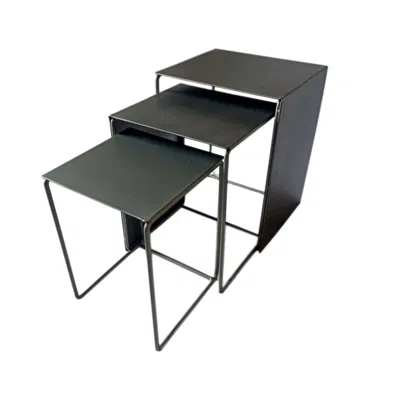 Coaster Imez 3-piece Rectangular Metal Nesting Table Grey