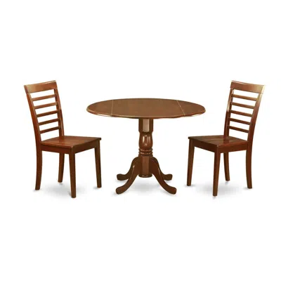 East West Furniture 3 Pc Small Kitchen Table And Chairs Set-drop Leaf Table And 2 Kitchen Chairs In