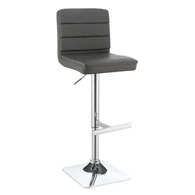Coaster Co. Of America Bianca Upholstered Adjustable Bar Stools Grey And Chrome (set Of 2)