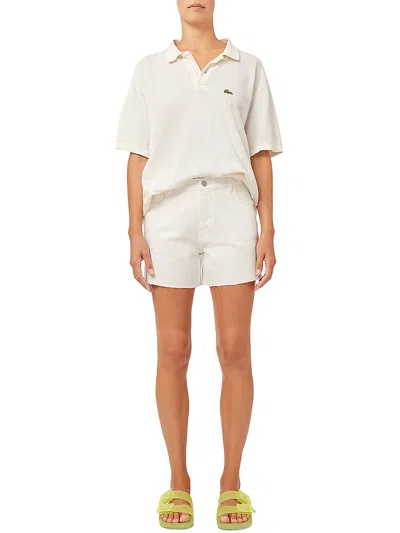 Dl1961 Womens Paperbag Belted Denim Shorts In White
