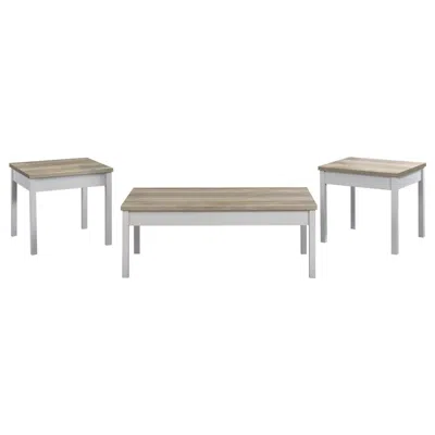 Coaster Stacie 3-piece Composite Wood Coffee Table Set Antique Pine And White