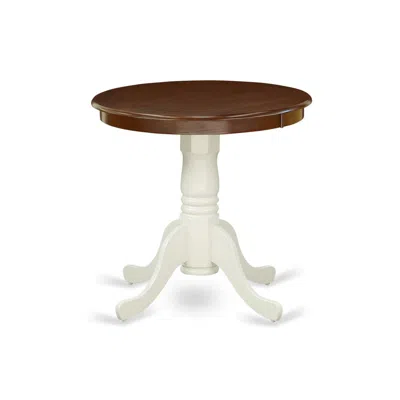 East West Furniture Dining Table Mahogany & Linen White, Emt-mlw-tp