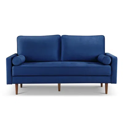 Os Home And Office Furniture 69 Inch Wide Upholstered Two Cushion Sofa With Bolster Pillows