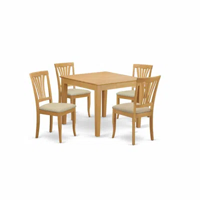 East West Furniture Oxav5-oak-c 5 Pc Kitchen Table Set - Kitchen Dinette Table And 4 Dining Chairs