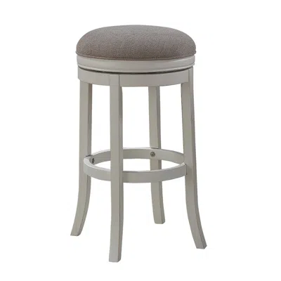 American Woodcrafters Aversa 30" Backless Swivel Stool - Distressed Antique White